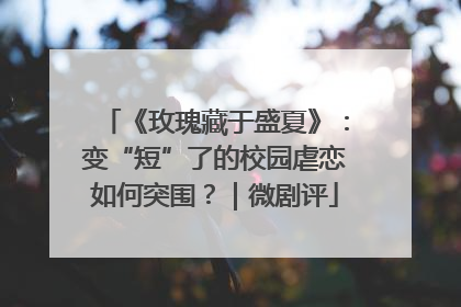 《玫瑰藏于盛夏》：变“短”了的校园虐恋如何突围？｜微剧评