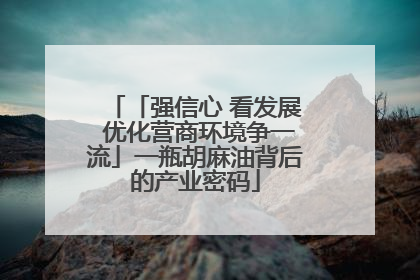 「强信心 看发展 优化营商环境争一流」一瓶胡麻油背后的产业密码