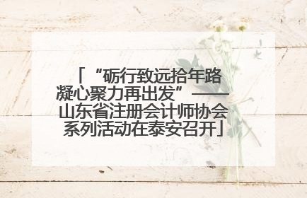 “砺行致远拾年路 凝心聚力再出发”——山东省注册会计师协会系列活动在泰安召开
