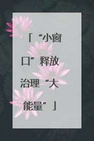 “小窗口”释放治理“大能量”