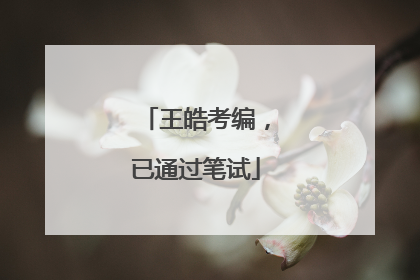 王皓考编，已通过笔试