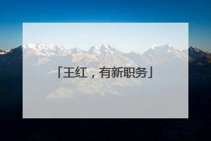 王红，有新职务