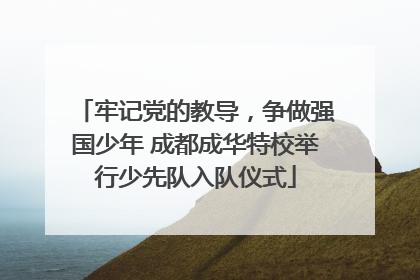 牢记党的教导，争做强国少年 成都成华特校举行少先队入队仪式