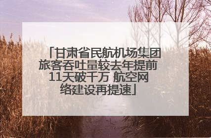 甘肃省民航机场集团旅客吞吐量较去年提前11天破千万 航空网络建设再提速