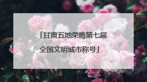 甘肃五地荣膺第七届全国文明城市称号