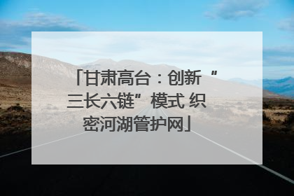 甘肃高台：创新“三长六链”模式 织密河湖管护网