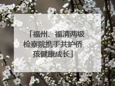 福州、福清两级检察院携手共护侨孩健康成长