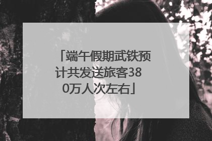 端午假期武铁预计共发送旅客380万人次左右