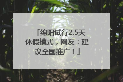 绵阳试行2.5天休假模式，网友：建议全国推广！