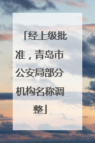 经上级批准，青岛市公安局部分机构名称调整