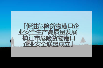 促进危险货物港口企业安全生产高质量发展 镇江市危险货物港口企业安全联盟成立