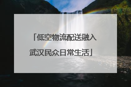 低空物流配送融入武汉民众日常生活