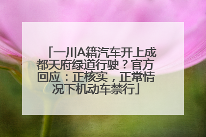 一川A籍汽车开上成都天府绿道行驶？官方回应：正核实，正常情况下机动车禁行