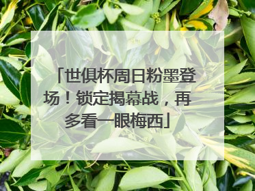 世俱杯周日粉墨登场！锁定揭幕战，再多看一眼梅西