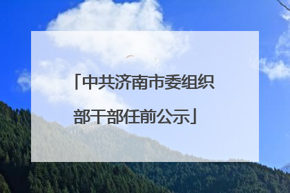 中共济南市委组织部干部任前公示