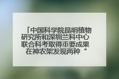 中国科学院昆明植物研究所和深圳兰科中心联合科考取得重要成果 在神农架发现两种“国保”级兰花