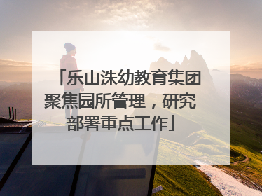 乐山洙幼教育集团聚焦园所管理，研究部署重点工作
