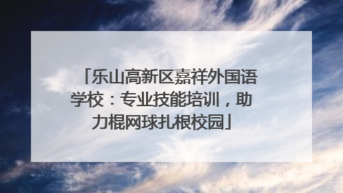 乐山高新区嘉祥外国语学校：专业技能培训，助力棍网球扎根校园