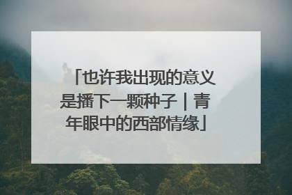 也许我出现的意义是播下一颗种子｜青年眼中的西部情缘