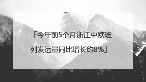 今年前5个月浙江中欧班列发运量同比增长约8%