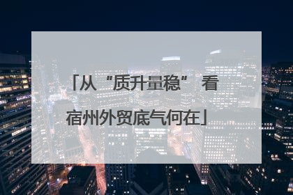 从“质升量稳” 看宿州外贸底气何在