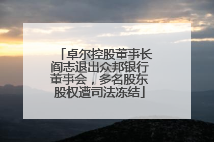 卓尔控股董事长阎志退出众邦银行董事会，多名股东股权遭司法冻结