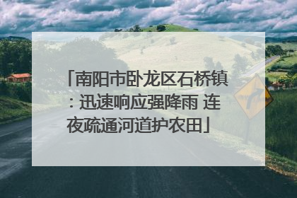 南阳市卧龙区石桥镇：迅速响应强降雨 连夜疏通河道护农田