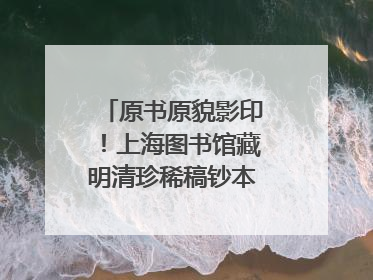 原书原貌影印！上海图书馆藏明清珍稀稿钞本整理出版