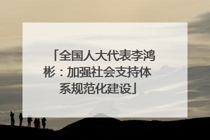 全国人大代表李鸿彬：加强社会支持体系规范化建设