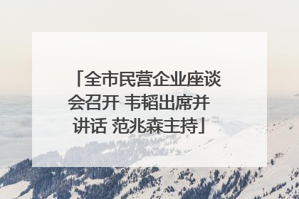 全市民营企业座谈会召开 韦韬出席并讲话 范兆森主持