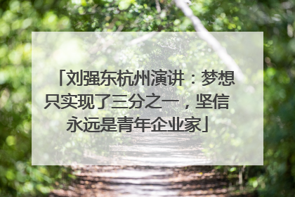 刘强东杭州演讲：梦想只实现了三分之一，坚信永远是青年企业家