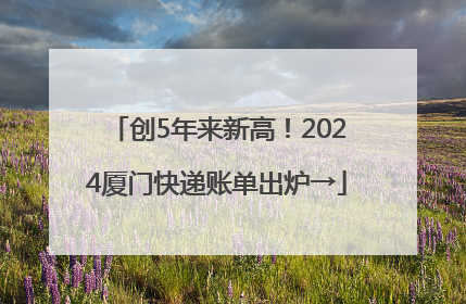 创5年来新高！2024厦门快递账单出炉→