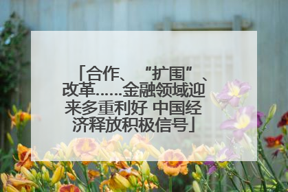 合作、“扩围”、改革……金融领域迎来多重利好 中国经济释放积极信号