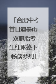 合肥中考首日遇暴雨 双胞胎考生红帐篷下畅谈梦想