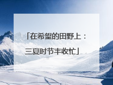在希望的田野上：三夏时节丰收忙