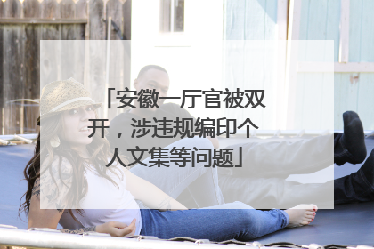安徽一厅官被双开，涉违规编印个人文集等问题