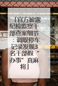 官方披露纪检监察干部查案细节：调取停车记录发现3名干部假“办事”真麻将
