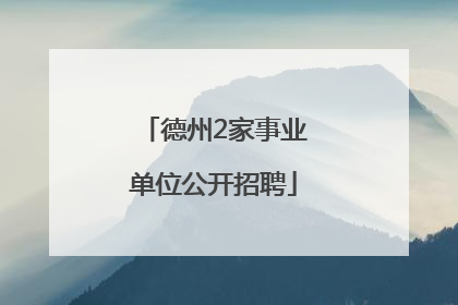 德州2家事业单位公开招聘