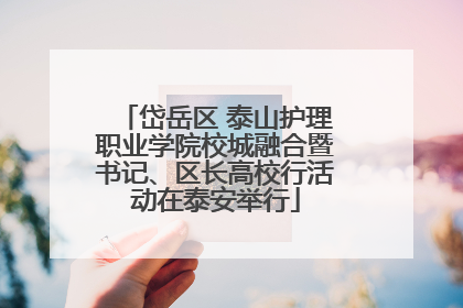 岱岳区 泰山护理职业学院校城融合暨书记、区长高校行活动在泰安举行