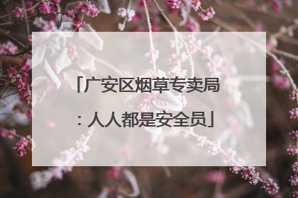 广安区烟草专卖局：人人都是安全员