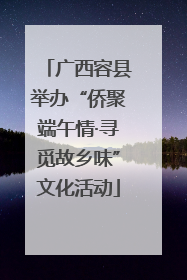 广西容县举办“侨聚端午情·寻觅故乡味”文化活动