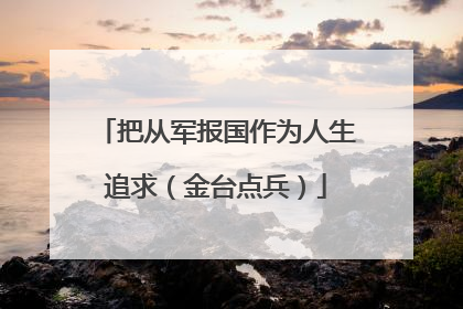 把从军报国作为人生追求（金台点兵）