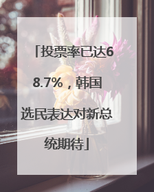 投票率已达68.7%，韩国选民表达对新总统期待