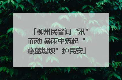 柳州民警闻“汛”而动 暴雨中筑起“藏蓝堤坝”护民安