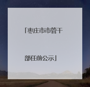枣庄市市管干部任前公示