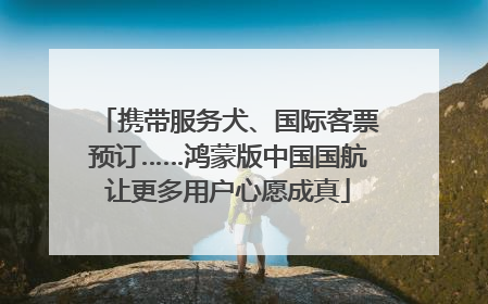 携带服务犬、国际客票预订……鸿蒙版中国国航让更多用户心愿成真