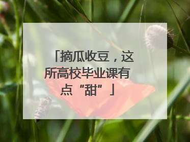 摘瓜收豆，这所高校毕业课有点“甜”