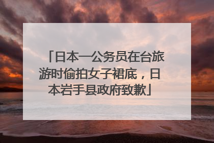 日本一公务员在台旅游时偷拍女子裙底，日本岩手县政府致歉