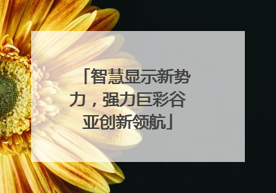 智慧显示新势力，强力巨彩谷亚创新领航