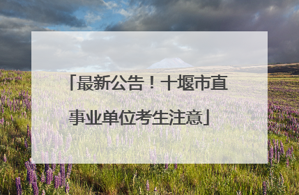 最新公告！十堰市直事业单位考生注意